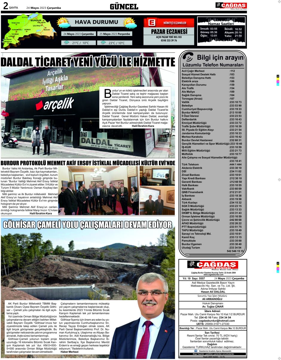 Çağdaş Burdur Gazetesi