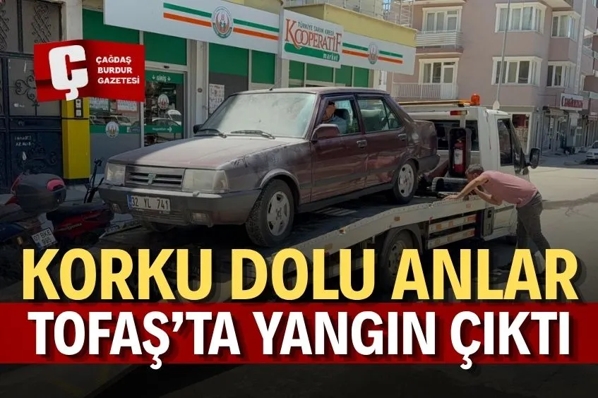 TOFAŞ ARACIN MOTOR KISMINDA ÇIKAN YANGIN BÜYÜMEDEN SÖNDÜRÜLDÜ