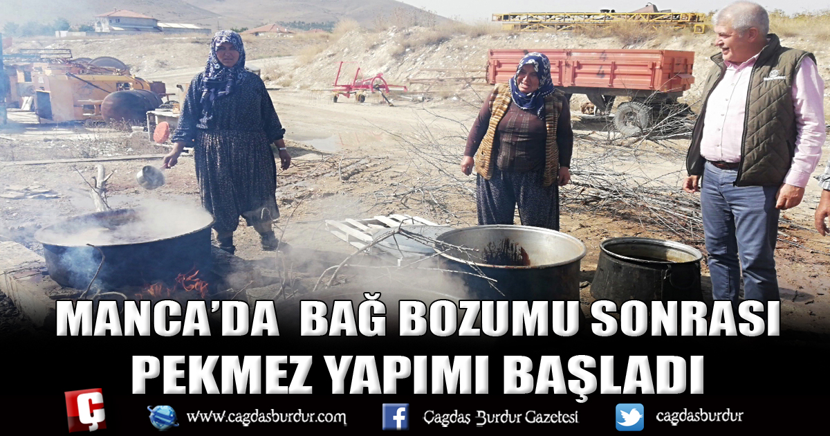 KARAMANLI MANCA’DA  BAĞ BOZUMU SONRASI PEKMEZ YAPIMI BAŞLADI