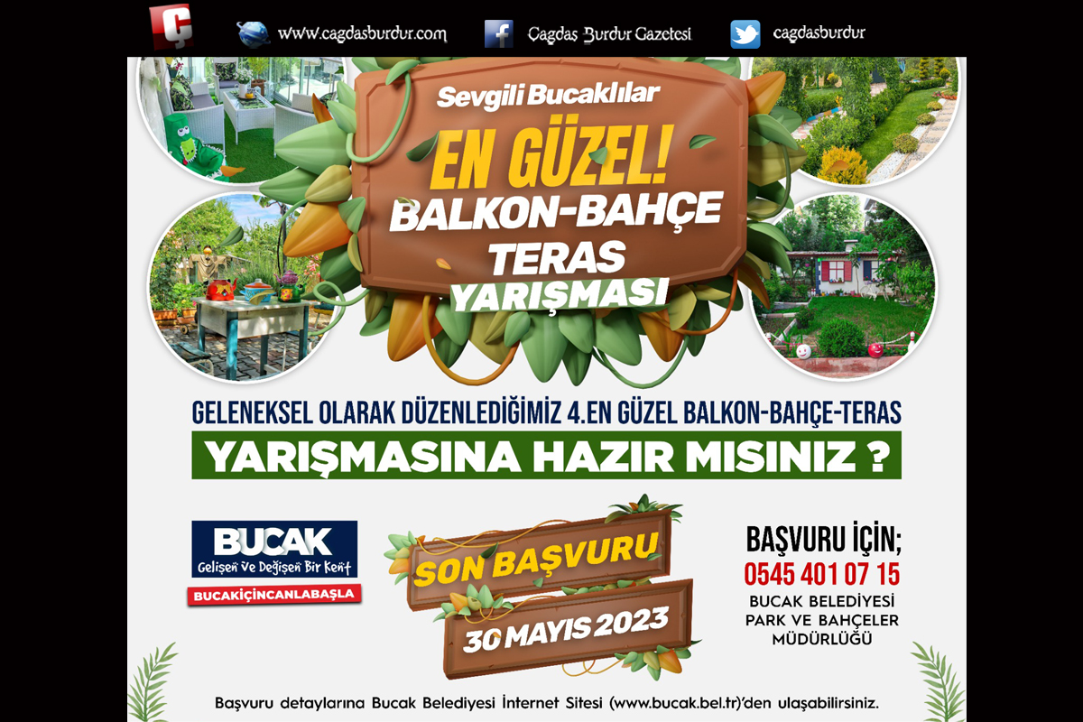 BUCAK BELEDİYESİ EN GÜZEL BALKON, TERAS VE BAHÇE YARIŞMASININ 4.SÜNÜ DÜZENLİYOR