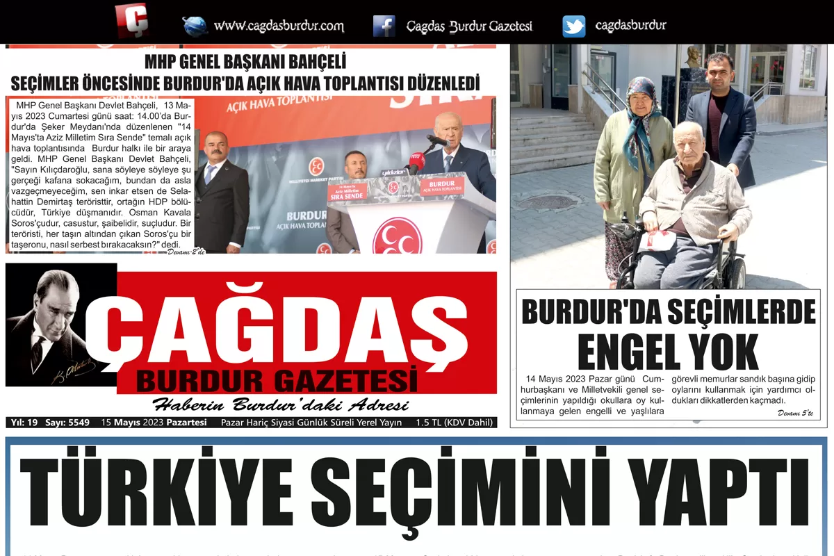 GAZETEMİZİN 15 MAYIS 2023 TARİHLİ SAYISI 