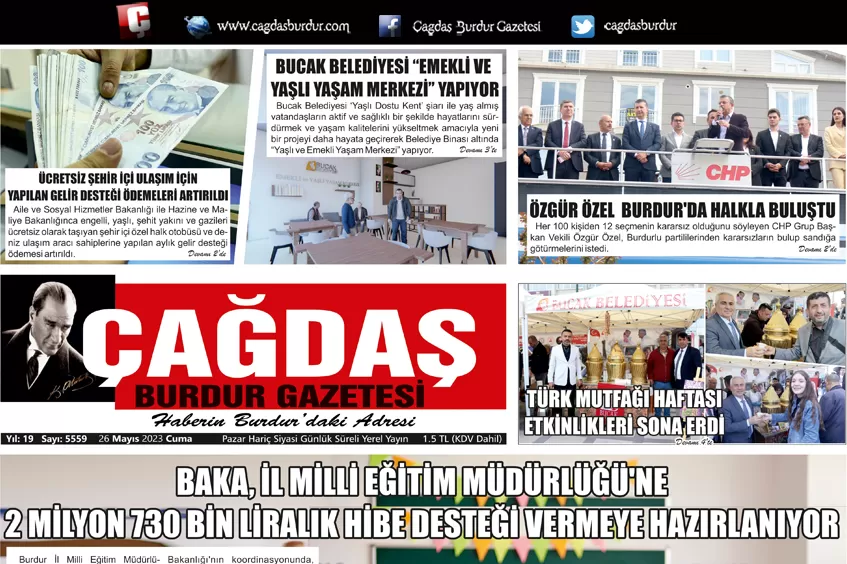 GAZETEMİZİN 26 MAYIS 2023 TARİHLİ SAYISI 