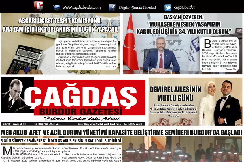 GAZETEMİZ 13 HAZİRAN 2023 TARİHLİ SAYISI