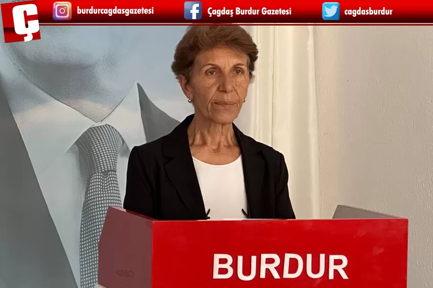 CUMHURİYET HALK PARTİSİ BURDUR KADIN KOLLARI BAŞKANI ZİNET GEZER 6284 SAYILI YASA VE NAFAKA HAKKINDA BASIN AÇIKLAMASI YAPTI