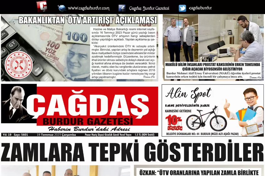 GAZETEMİZ 19 TEMMUZ 2023 TARİHLİ SAYISI