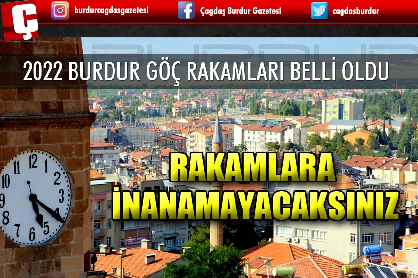 2022 YILI BURDUR GÖÇ RAKAMLARI BELLİ OLDU