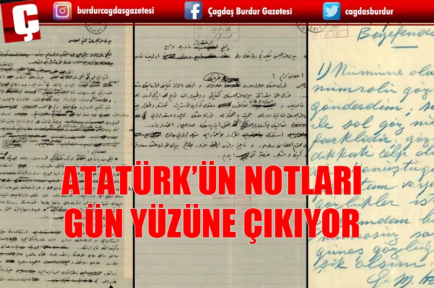 ATATÜRK'ÜN ÖZEL KOLEKSİYONDAKİ EL YAZISI NOTLARI GÜN YÜZÜNE ÇIKIYOR