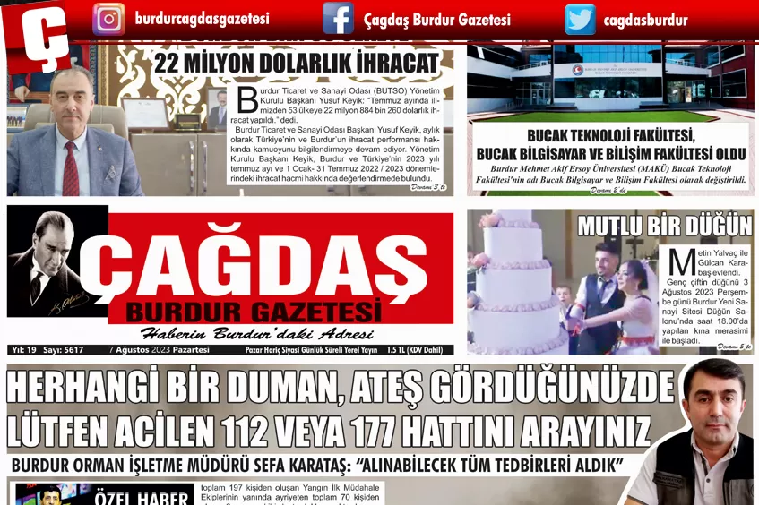 GAZETEMİZ 7 AĞUSTOS 2023 TARİHLİ SAYISI