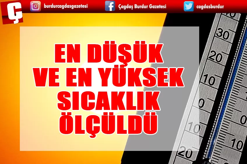 TÜRKİYE'DE TEMMUZ AYININ EN DÜŞÜK VE EN YÜKSEK SICAKLIK ÖLÇÜLDÜ