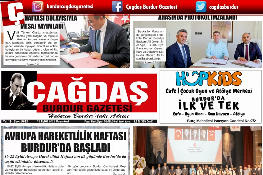 GAZETEMİZ 18 EYLÜL 2023 TARİHLİ SAYISI 