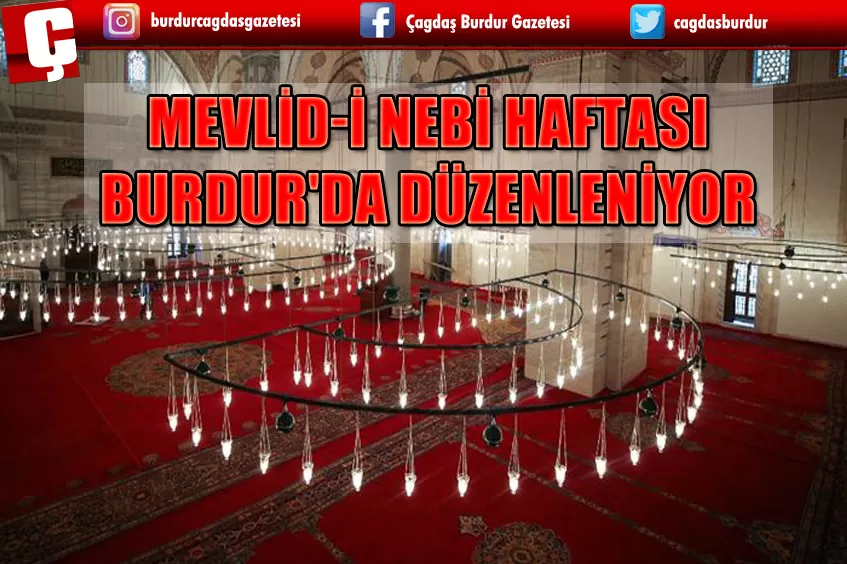 MEVLİD-İ NEBİ HAFTASI BURDUR'DA DA DÜZENLENİYOR