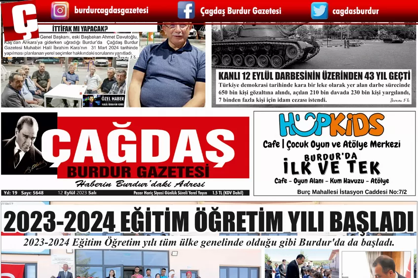 GAZETEMİZ 12 EYLÜL 2023 TARİHLİ SAYISI 