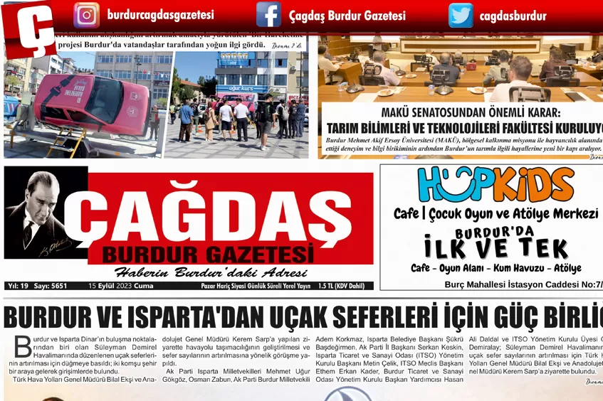 GAZETEMİZ 15 EYLÜL 2023 TARİHLİ SAYISI