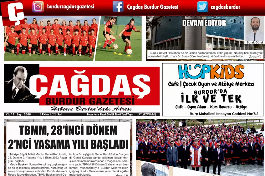 GAZETEMİZ 3 EKİM 2023 TARİHLİ SAYISI