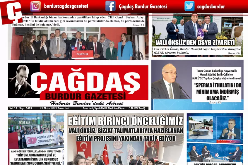 GAZETEMİZ 23 EKİM TARİHLİ SAYISI