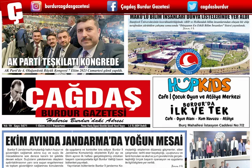 GAZETEMİZ 9 EKİM 2023 TARİHLİ SAYISI 