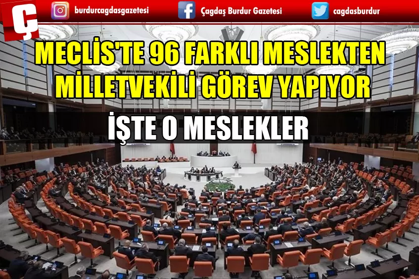 MECLİS'TE 96 FARKLI MESLEKTEN MİLLETVEKİLİ GÖREV YAPIYOR