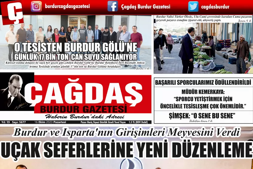 GAZETEMİZİN 16 EKİM 2023 TARİHLİ SAYISI