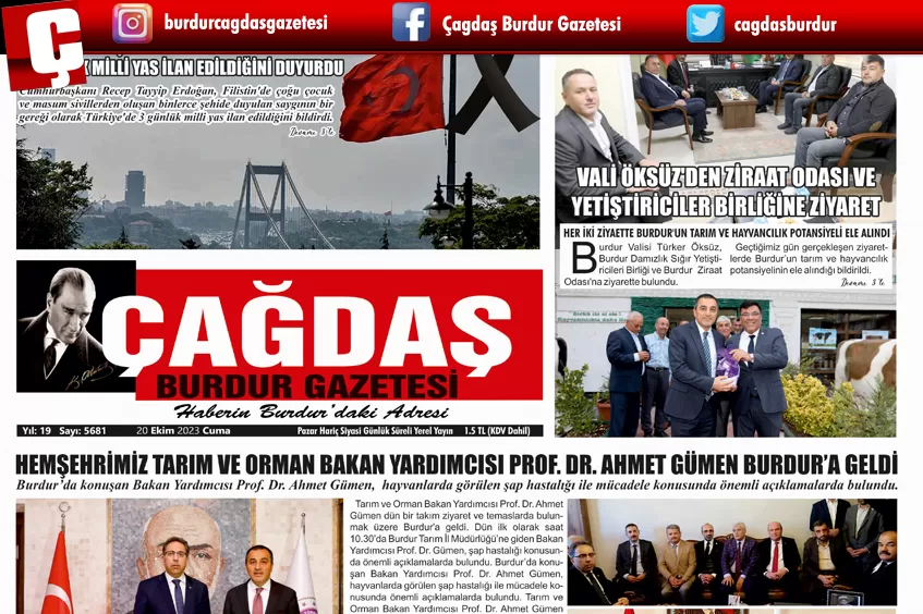 GAZETEMİZ 20 EKİM 2023 TARİHLİ SAYISI