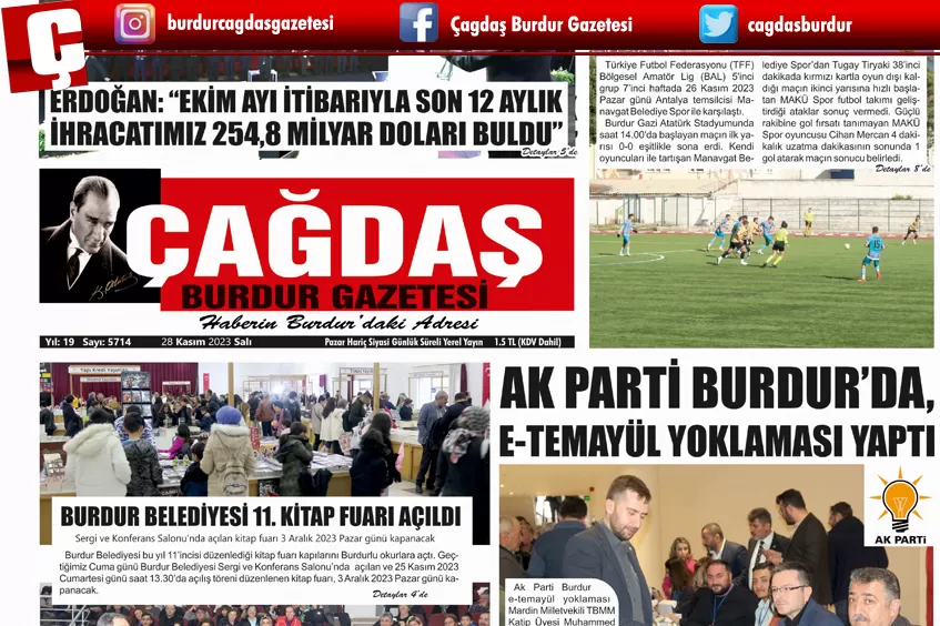 GAZETEMİZ 28 KASIM 2023 TARİHLİ SAYISI