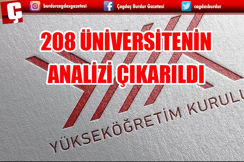 208 ÜNİVERSİTENİN ANALİZİ ÇIKARILDI 