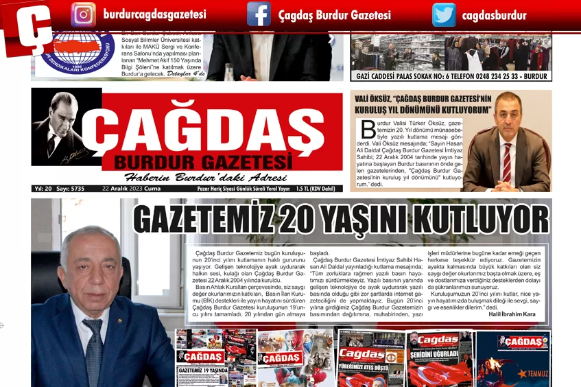 GAZETEMİZ 22 ARALIK 2023 TARİHLİ SAYISI