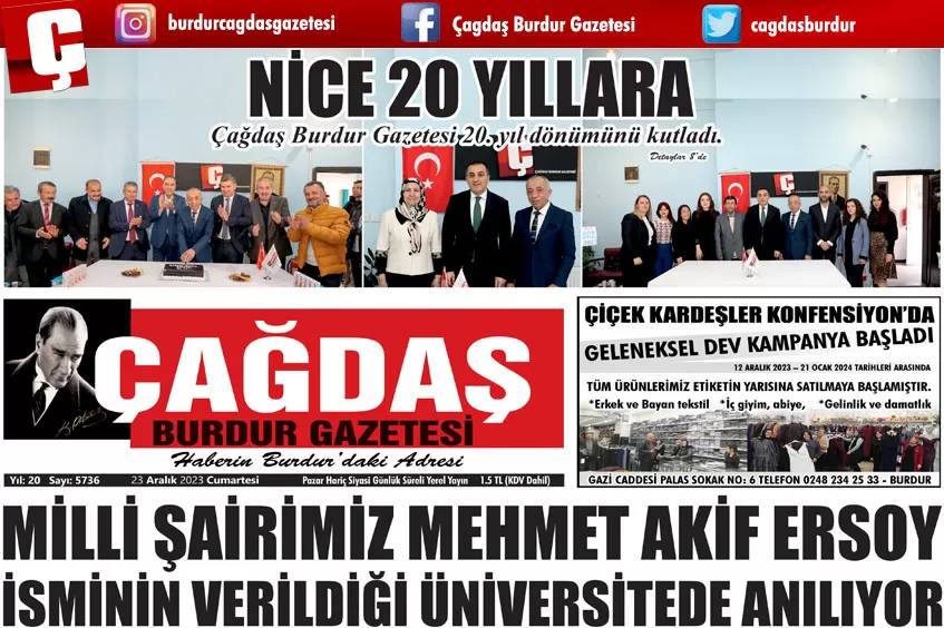 GAZETEMİZ 23 ARALIK 2023 TARİHLİ SAYISI 