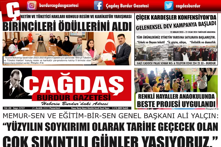 GAZETEMİZ 25 ARALIK 2023 TARİHLİ SAYISI