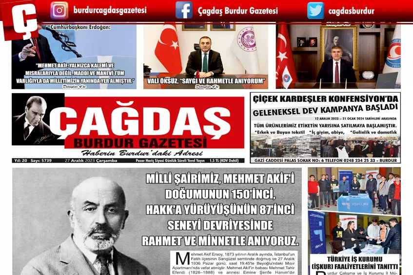 GAZETEMİZ 27 ARALIK 2023 TARİHLİ SAYISI