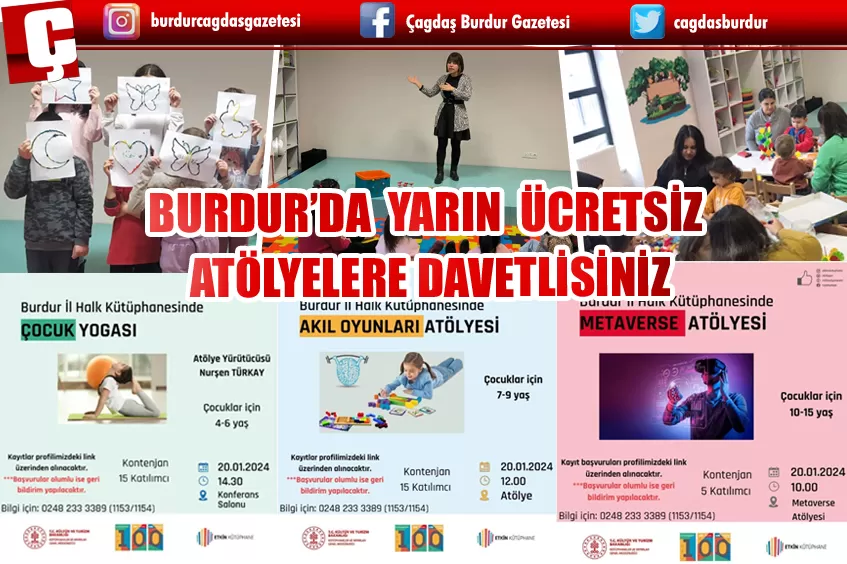 İL HALK KÜTÜPHANESİ'NDE ÇOCUKLAR İÇİN YARIN BİRBİRİNDEN GÜZEL ATÖLYELER DÜZENLENECEK