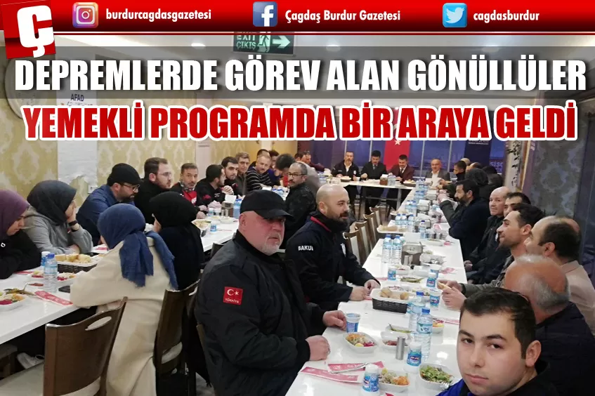 DEPREMLERDE GÖREV ALAN BAKUD, BEŞİR VE İHH DERNEĞİ GÖNÜLLÜLERİ YEMEKLİ PROGRAMDA BİR ARAYA GELDİ