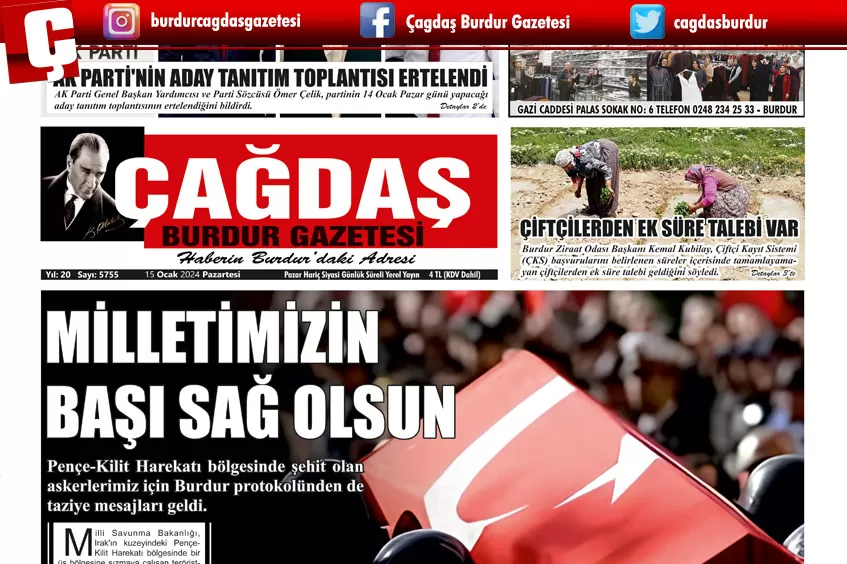 GAZETEMİZ 15 OCAK 2024 TARİHLİ SAYISI