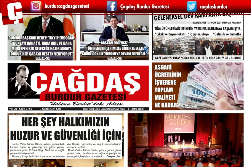 GAZETEMİZ 2 OCAK 2024 TARİHLİ SAYISI