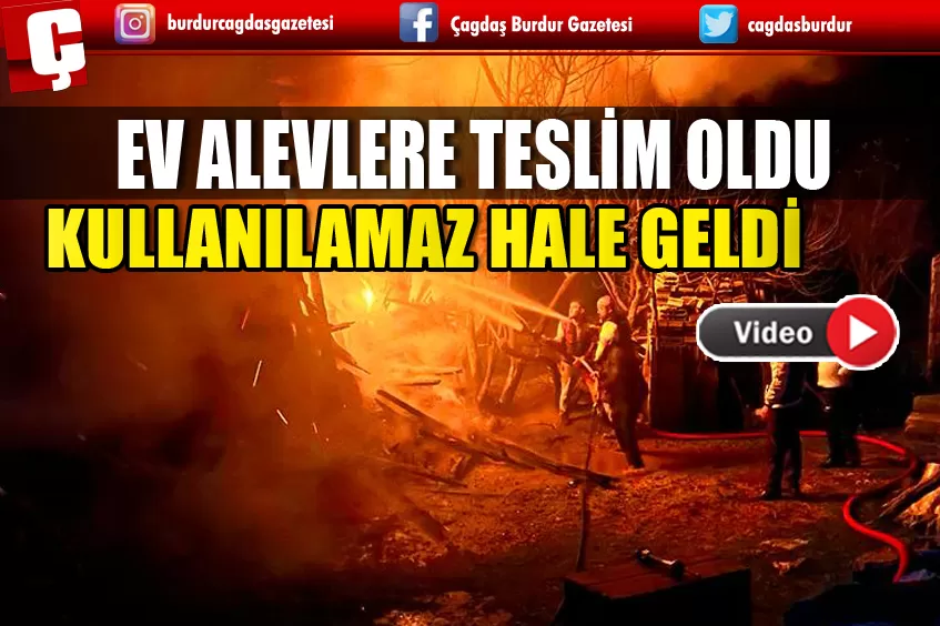 ALANYA’DA EV ALEVLERE TESLİM OLDU