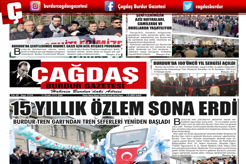 GAZETEMİZ 16 OCAK 2024 TARİHLİ SAYISI