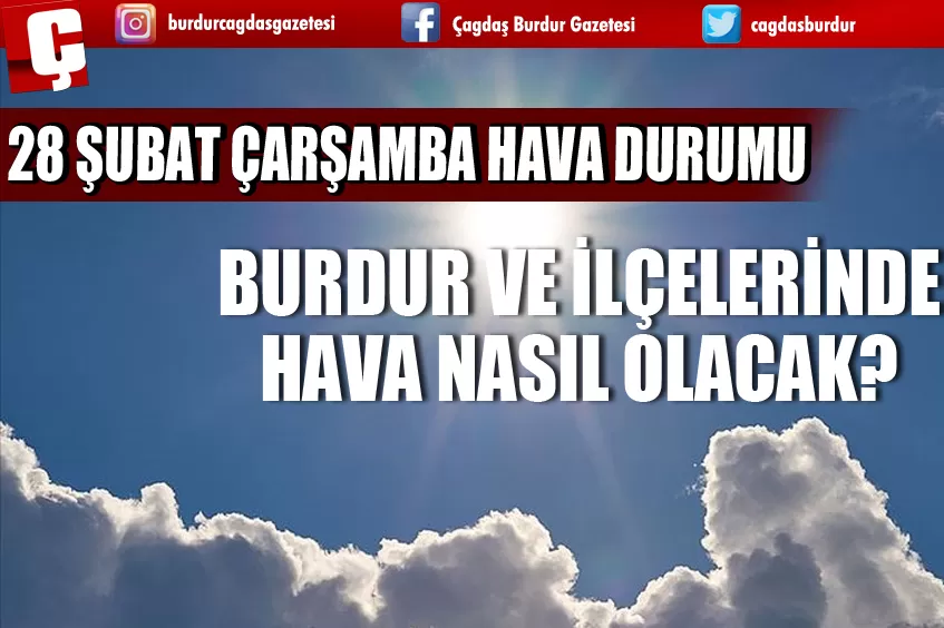 28 ŞUBAT ÇARŞAMBA HAVA DURUMU