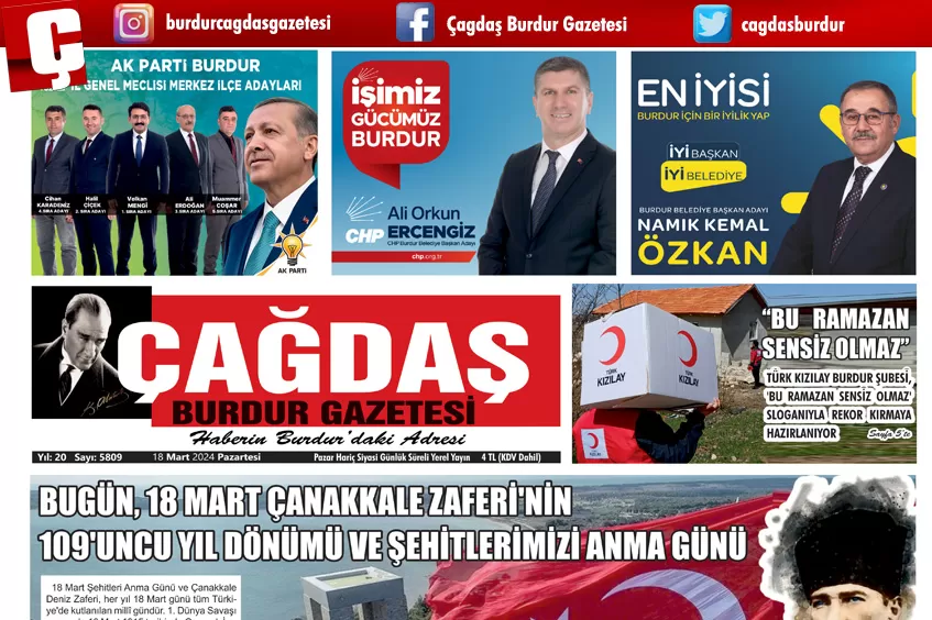 GAZETEMİZ 18 MART 2024 TARİHLİ SAYISI 