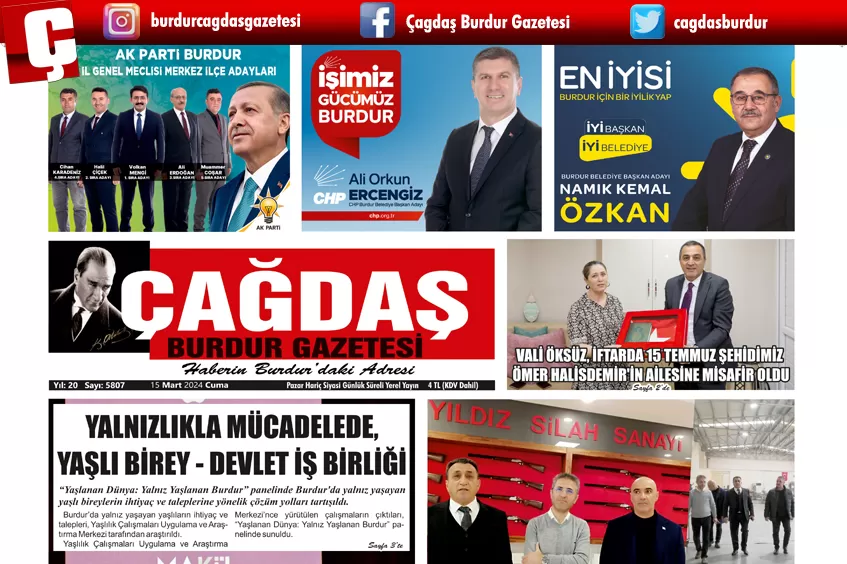 GAZETEMİZ 15 MART 2024 TARİHLİ SAYISI