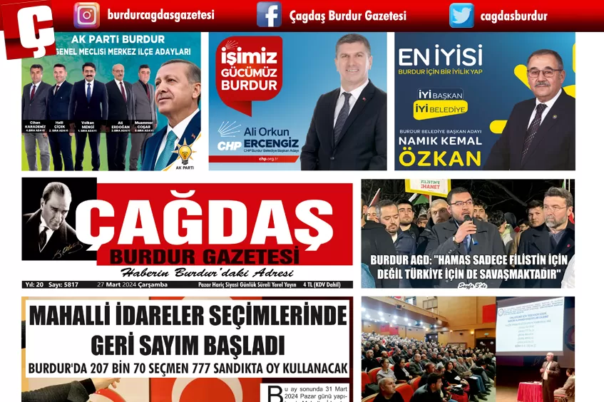 GAZETEMİZ 27 MART 2024 TARİHLİ SAYISI