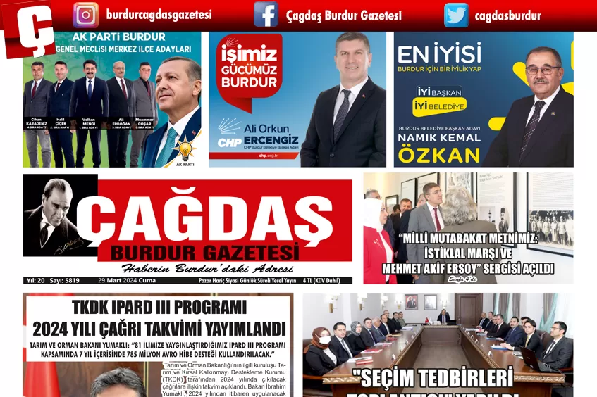 GAZETEMİZ 29 MART 2024 TARİHLİ SAYISI