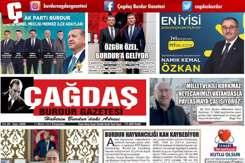 GAZETEMİZ 14 MART 2024 TARİHLİ SAYISI 