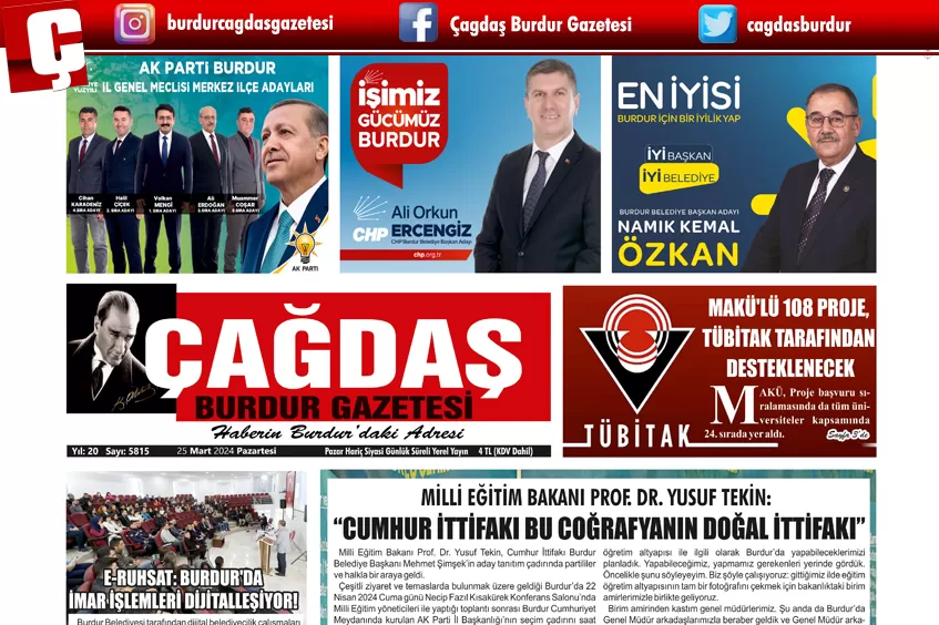 GAZETEMİZ 25 MART 2024 TARİHLİ SAYISI