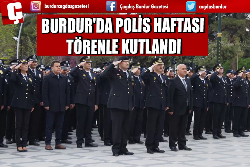 BURDUR'DA POLİS HAFTASI TÖRENLE KUTLANDI
