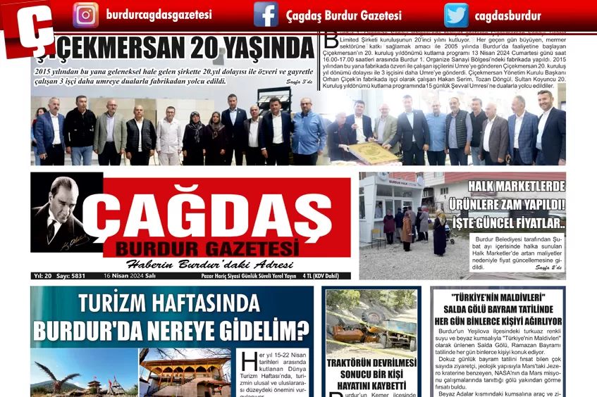 GAZETEMİZ 16 NİSAN 2024 TARİHLİ SAYISI