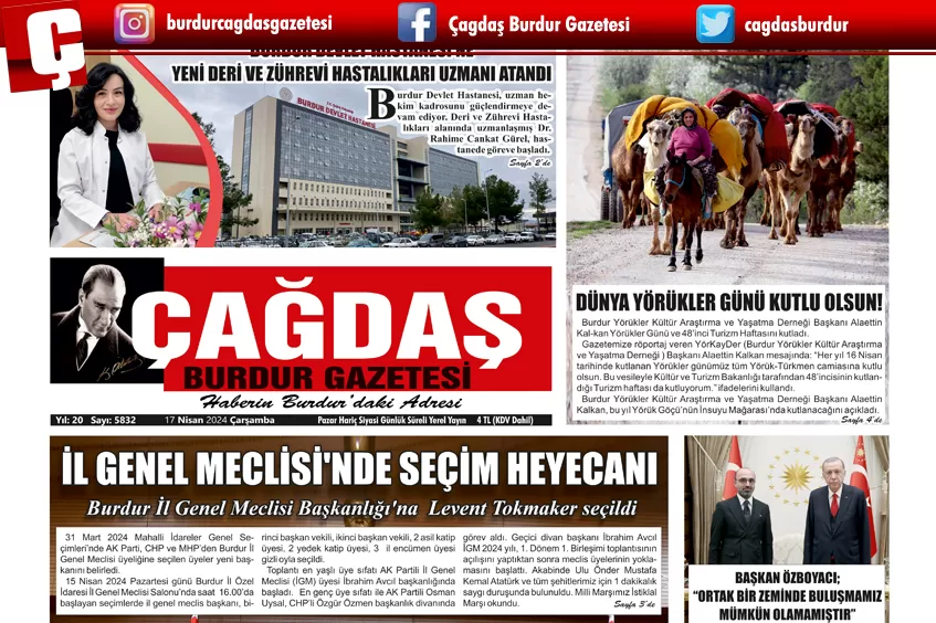 GAZETEMİZ 17 NİSAN 2024 TARİHLİ SAYISI