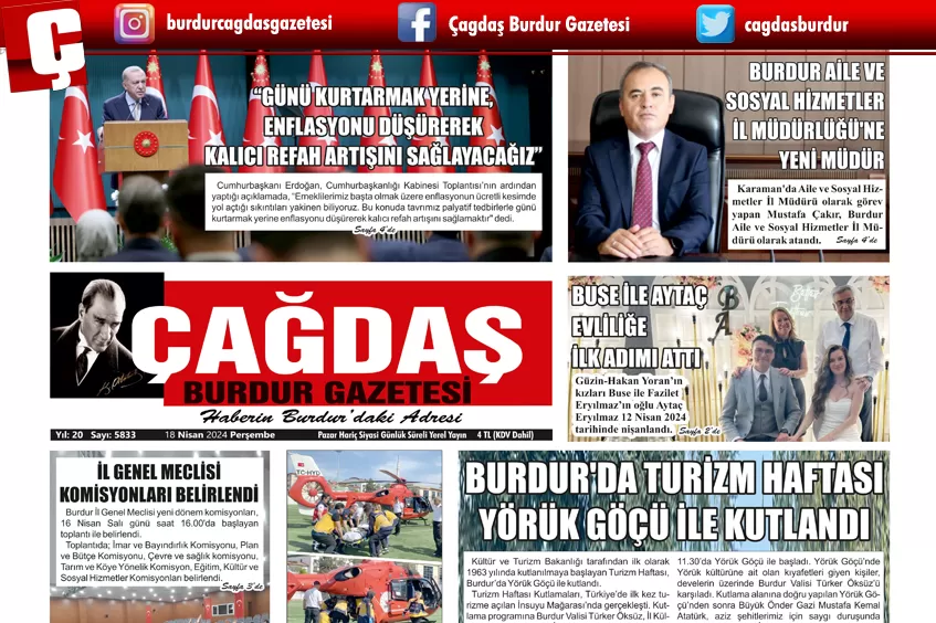 GAZETEMİZ 18 NİSAN 2024 TARİHLİ SAYISI