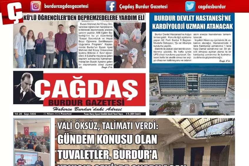 GAZETEMİZ 22 NİSAN 2024 TARİHLİ SAYISI