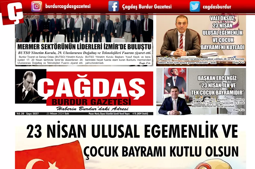 GAZETEMİZ 23 NİSAN 2024 TARİHLİ SAYISI