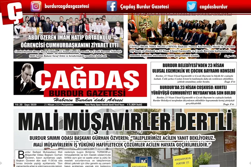 GAZETEMİZ 25 NİSAN 2024 TARİHLİ SAYISI