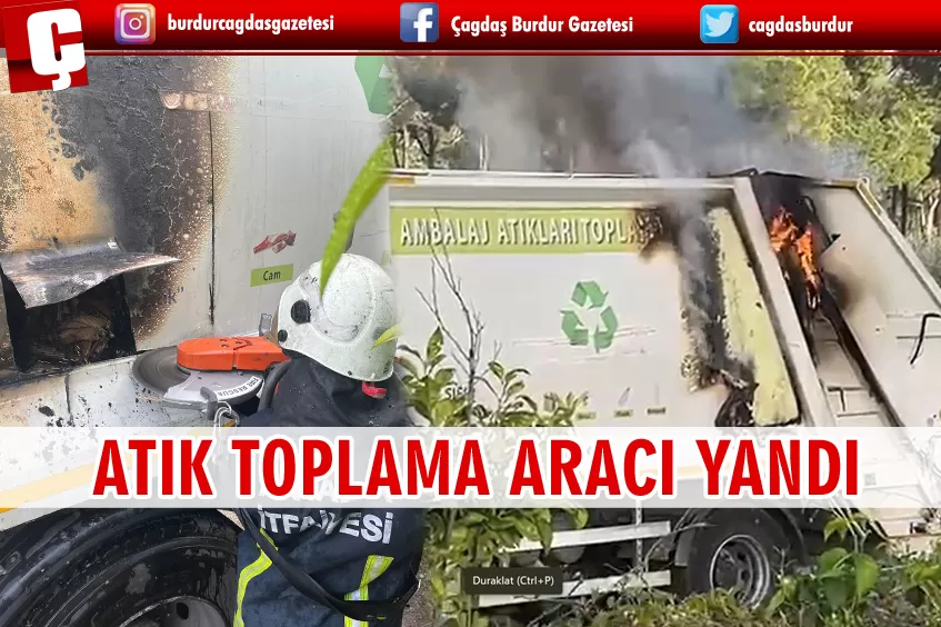 SERİK’TE ATIK TOPLAMA ARACI YANDI